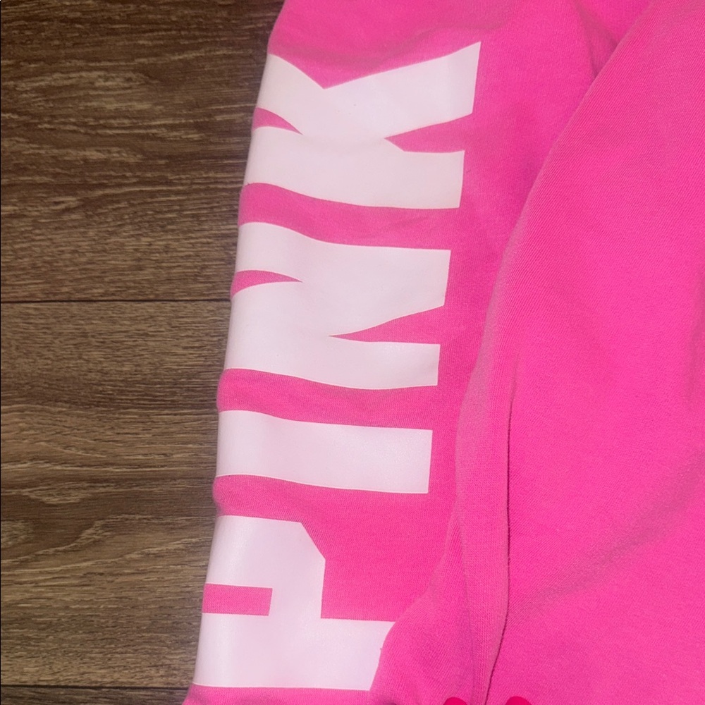 PINK Victoria's Secret Bright Hot Pink women’s Sweatpants with White Side Logo - Picture 6 of 6